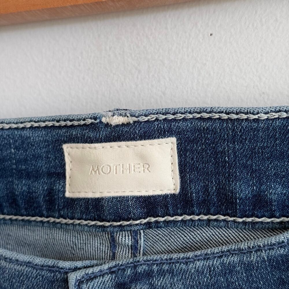 Mother The Weekender Fray Denim High Rise Flared Jeans Blue 30 - Picture 7 of 16